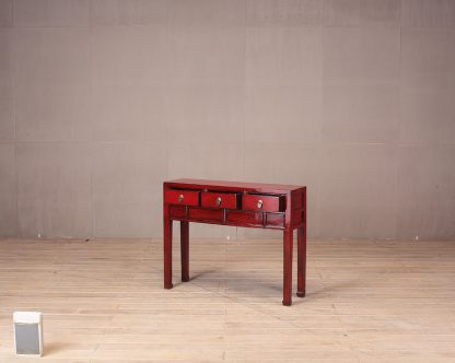 red 3 drawer console table
