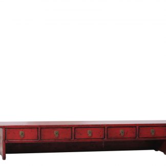 red 5 drawer opium table