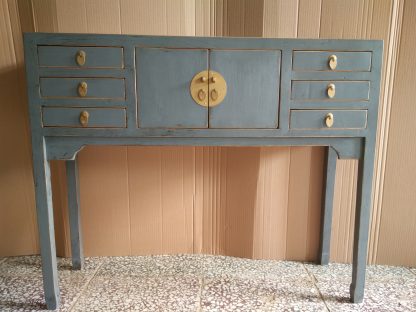 grey 6 drawer console table