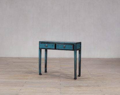 Teal Blue 2 Drawer Console Table - Image 2
