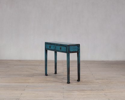 Teal Blue 2 Drawer Console Table - Image 5