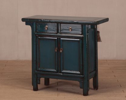 2 door 2 drawer blue console table