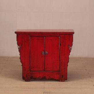red 2 door cabinet