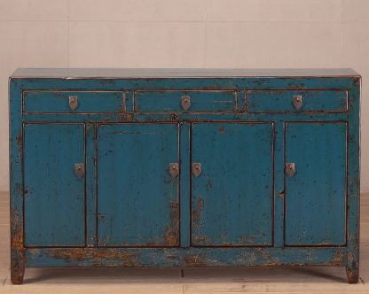 blue 4 door 3 drawer sideboard