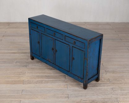 Blue 4 Door 3 Drawer Manchuria Sideboard - Image 4