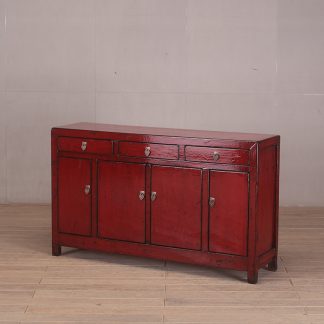 4 door 3 drawer red cabinet