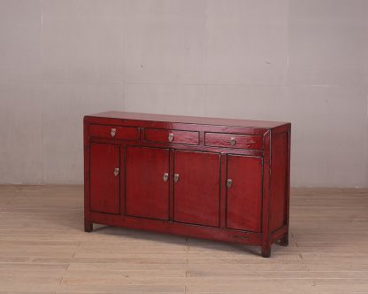 4 door 3 drawer red cabinet