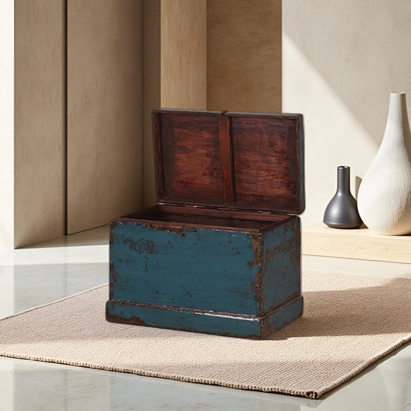 Blue Antique Storage Trunk – NookDeco