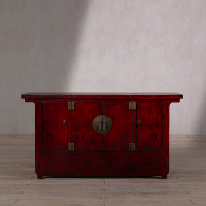 Red 4 Door Sideboard With A Moon Lock - Image 2