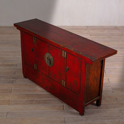 Red 4 Door Sideboard With A Moon Lock - Image 3