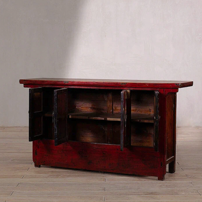 Red 4 Door Sideboard With A Moon Lock - Image 4