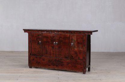 Floral Red 4 Door Sideboard