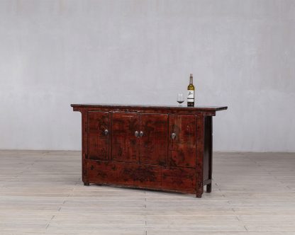 Floral Red 4 Door Sideboard - Image 3