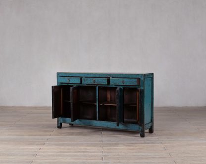 Teal 4 Door 3 Drawer Manchuria Sideboard - Image 5