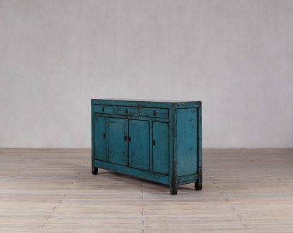 Teal 4 Door 3 Drawer Manchuria Sideboard - Image 4