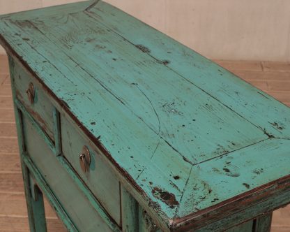 2 drawer teal blue table