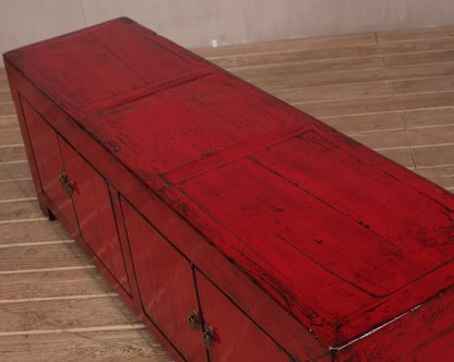 red 4 door cabinet