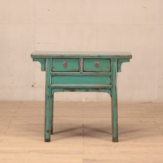 teal 2 drawer console table