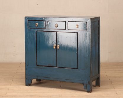 blue 2 door cabinet