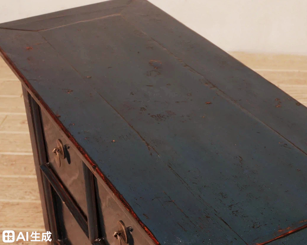 Dark Blue High Lacquer 2 Drawers and 2 Doors Console Table - Image 4