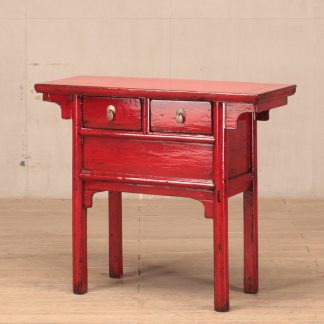 red 2 drawer console table
