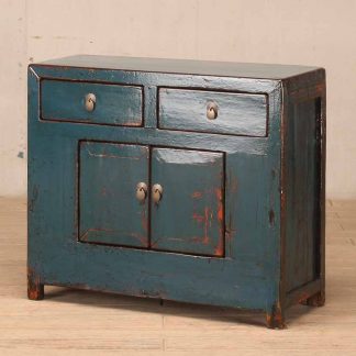 blue 2 door 2 drawer cabinet