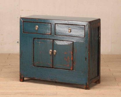 blue 2 door 2 drawer cabinet