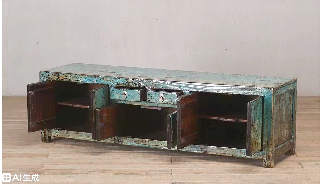 Peacock Green Verdigris 2 Drawer & 4 Door Sideboard - Image 4