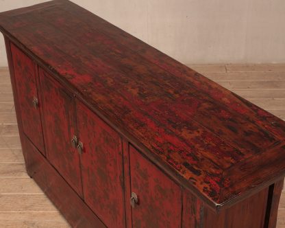 red floral cabinet