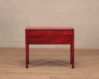 red 3 drawer console table