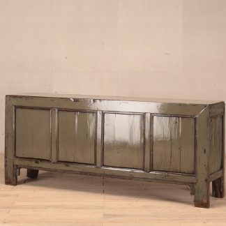 Long Grey High Lacquer 4 Door Cabinet