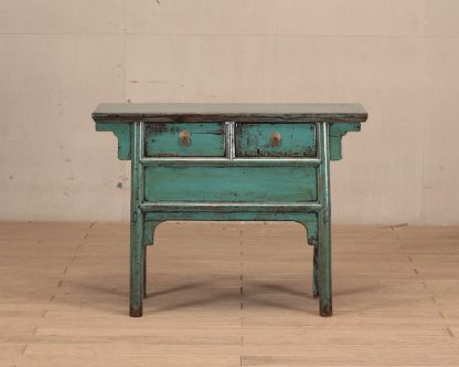teal 2 drawer console table