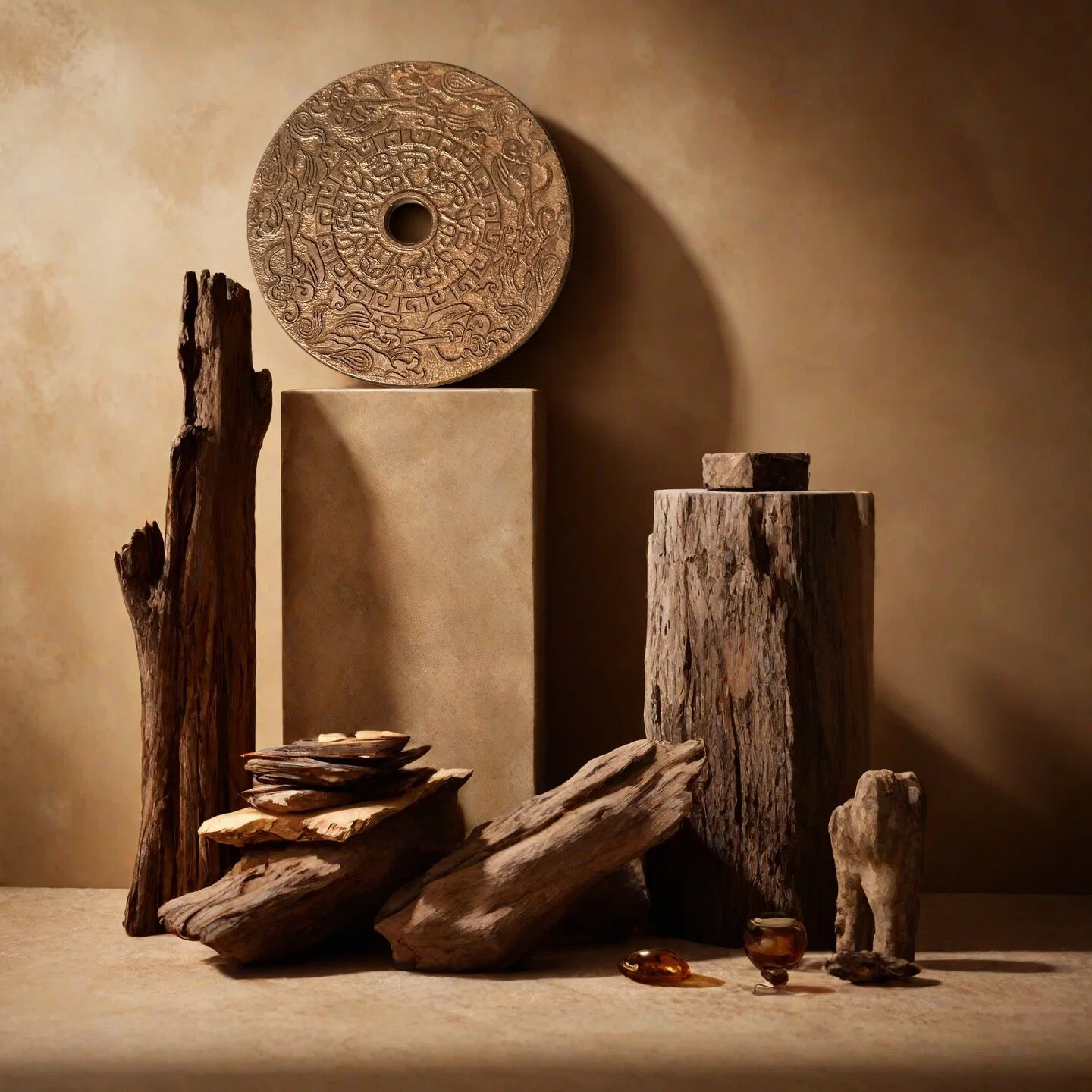 Handcrafted Stone I Qing Plate With Vary Patterns