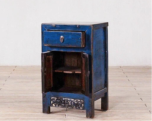 Blue High Lacquer 1 Drawer & 2 Door Cabinet - Image 3